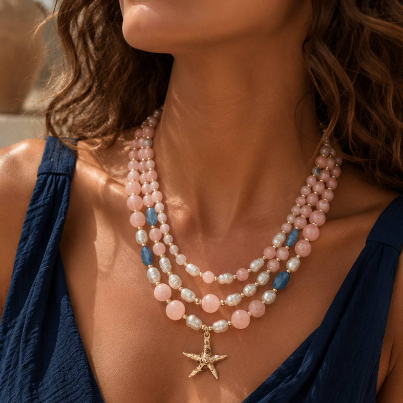 Azure Rose Necklace