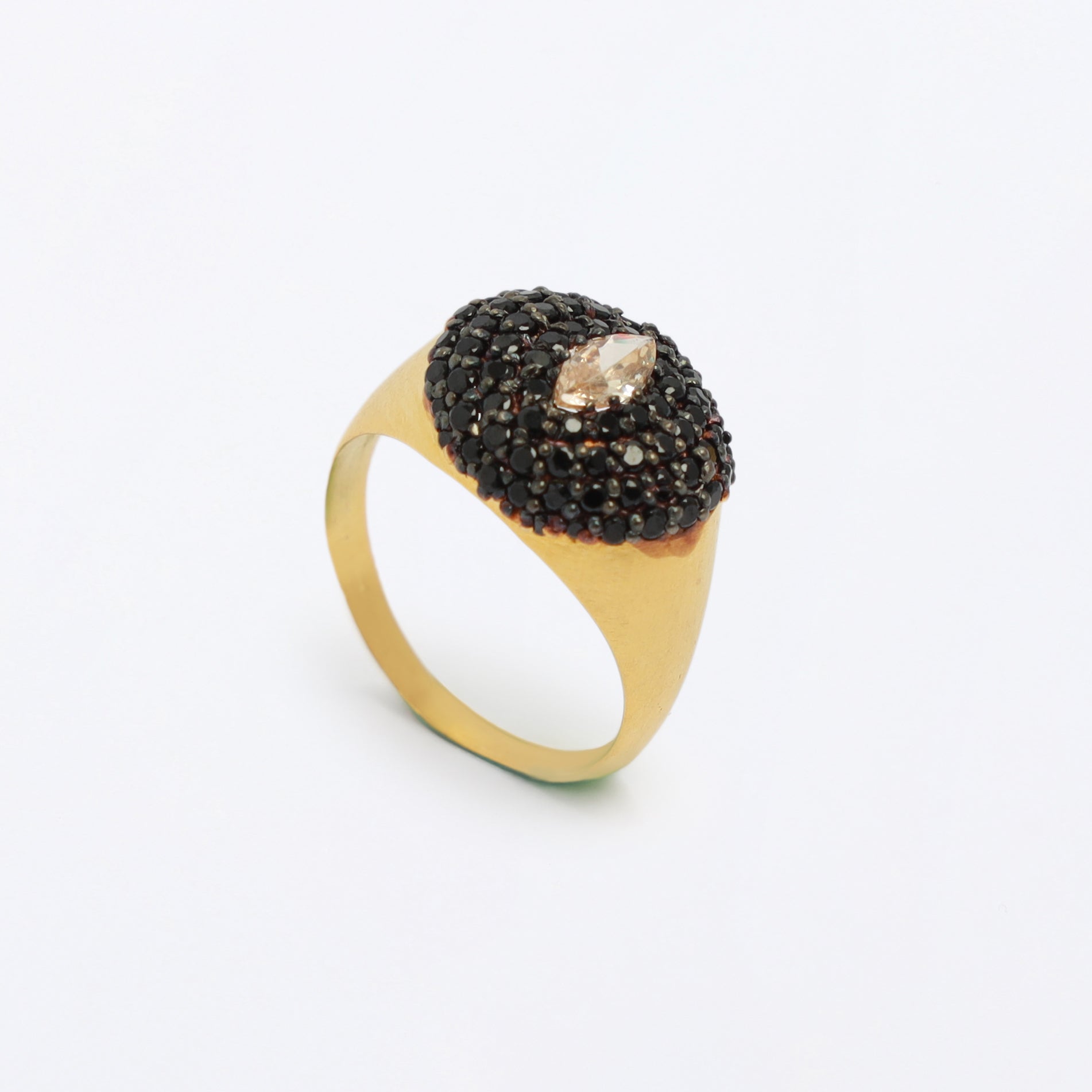 Black Pavé Pinky Ring